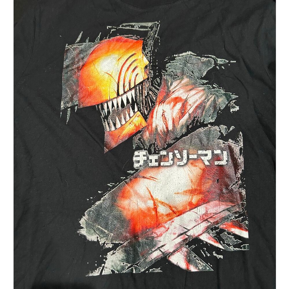 CHAINSAW MAN Anime New Black LS Graphic Tee Size L